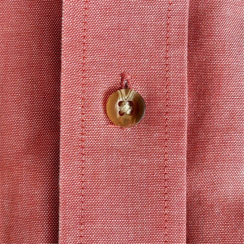 L.L.Bean Oxford Button-Down Shirt Men's Size M Red Long Sleeve Solid - Picture 5 of 8